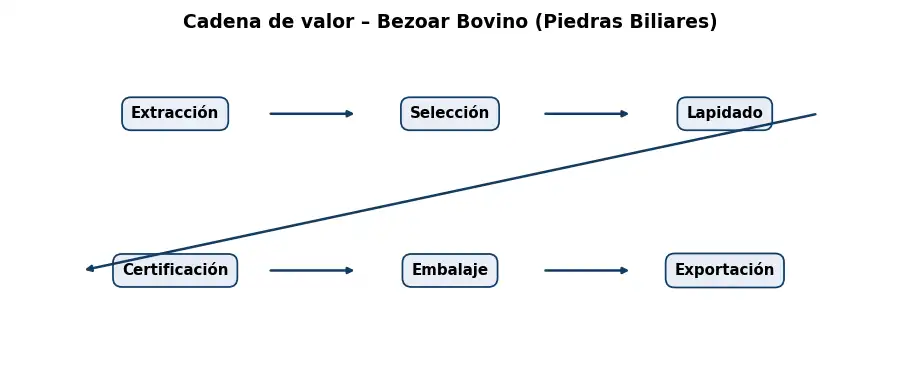 Esquema: cadena de valor en el sector Piedras