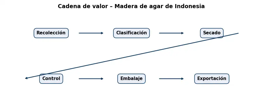 Esquema: cadena de valor en el sector Resinas y Maderas