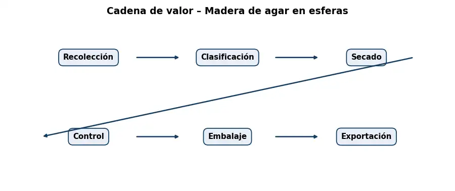 Esquema: cadena de valor en el sector Resinas y Maderas
