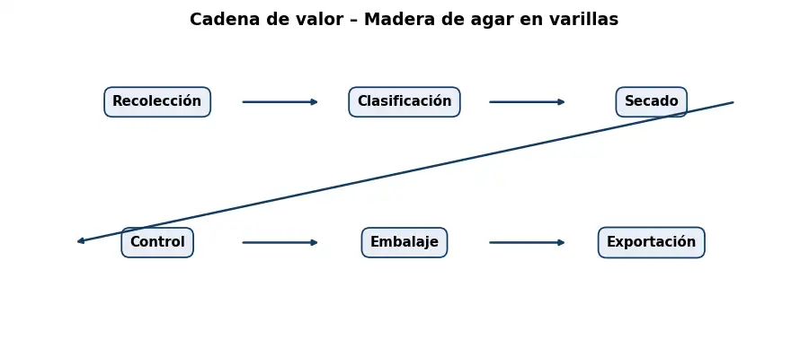 Esquema: cadena de valor en el sector Resinas y Maderas